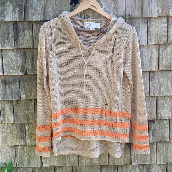 Vintage Havana Tops - VINTAGE HAVANA | Ditressed Open Knit Hoodie